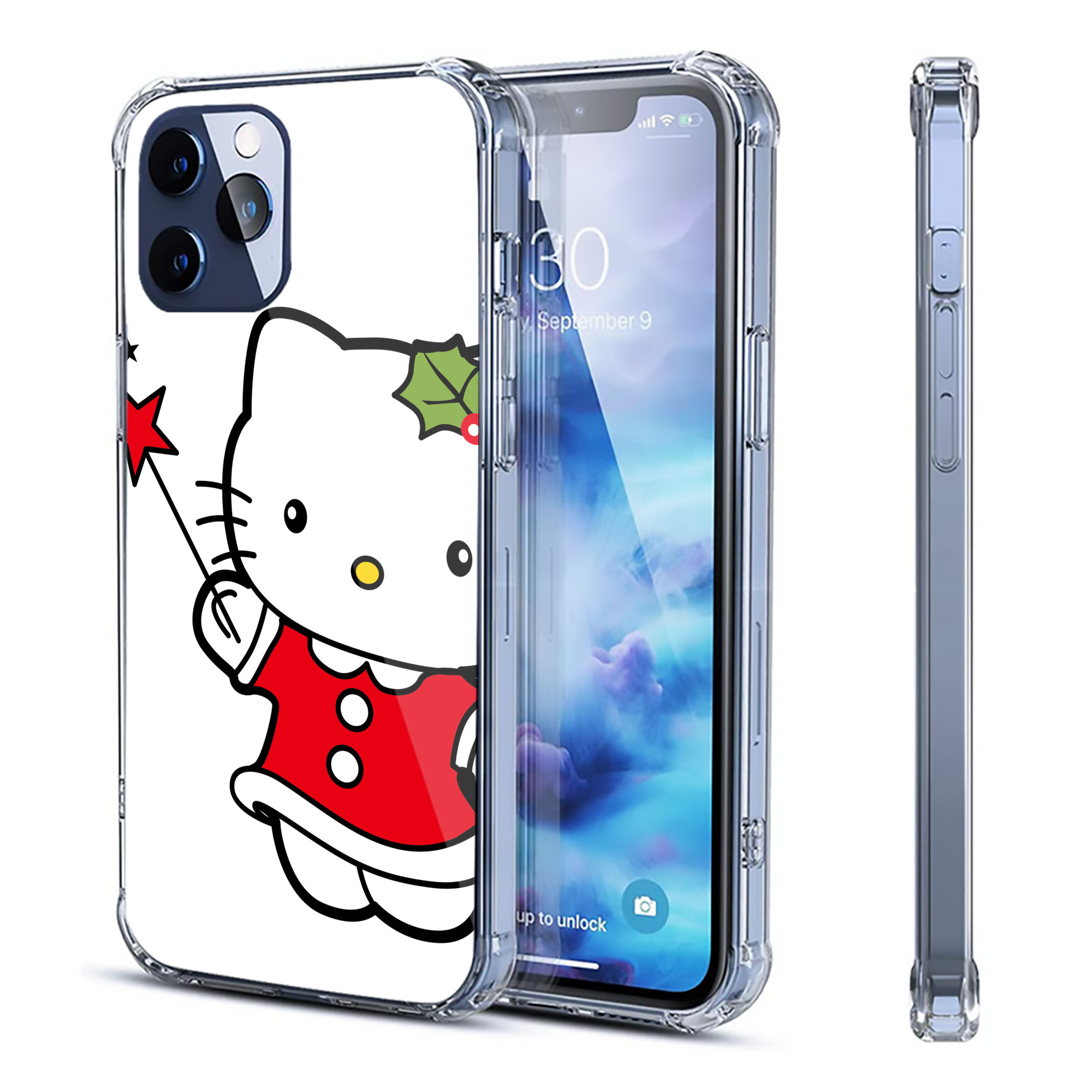 （画像用） Hello Kitty ハローキティ 【iPhone 12シリーズ対応】透明スマホケース（クリアソフトケース）
